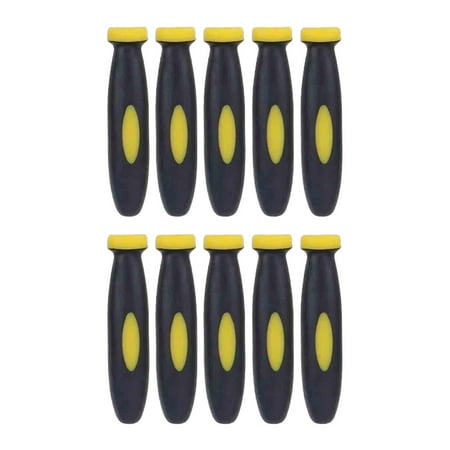 

simhoa 10 Pieces File Handles Hand Tools Handles 3mm Hole Practical File Accessories Ergonomic Handles for Screwdriver Metal Working Yellow