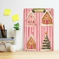 thumbnail image 2 of FORMRS Acrylic Clipboard with Low Profile Clip Standard A4 Letter Size, 12.5" x 9", Gingerbread Houses, 2 of 8
