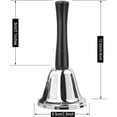 thumbnail image 2 of 2 Pack Hand Bell, Silver Steel Bell, Ringing Bell with Handle, Dinner Bells for Inside Classroom Bell, for Food Line, Alarm, Jingles, Ringing (Silver), 2 of 5