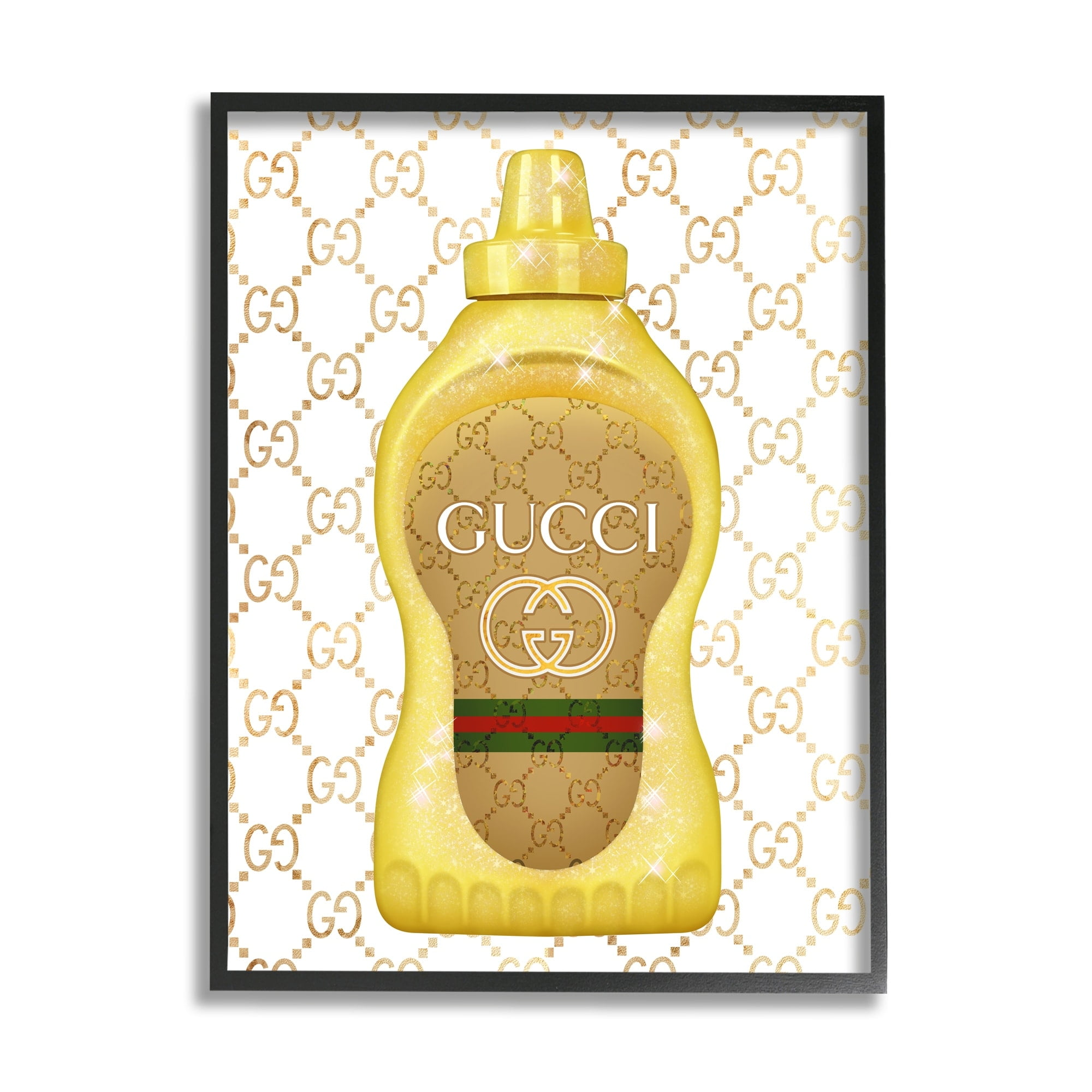 Stupell Industries Fashionable Brunch Condiment Patterned Glam Emblem Graphic Art Gray Framed Art Print Wall Art, Design by Ziwei Li
