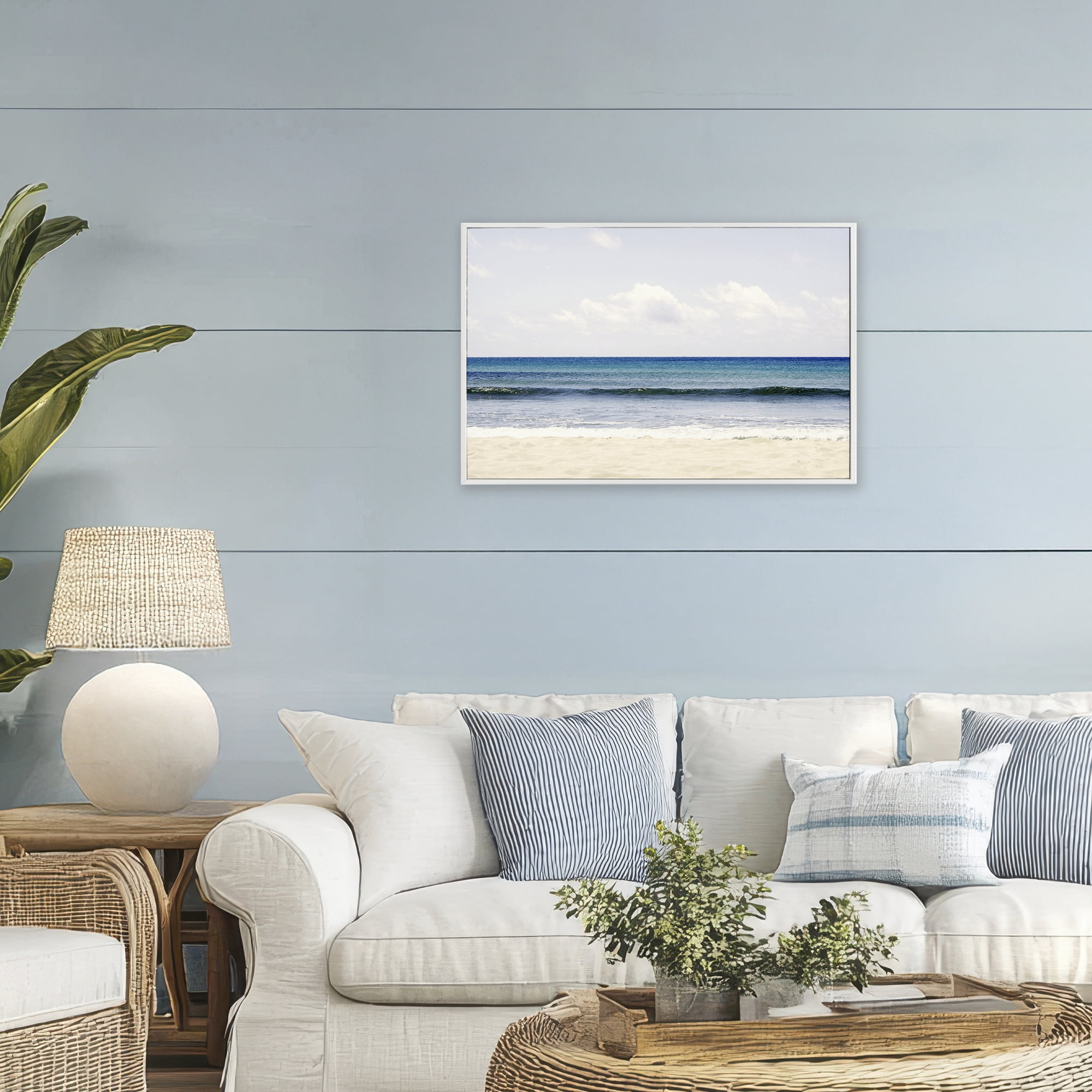 Stupell Industries Summer Seaside Escape White Framed Giclee Art, design by Gemma Bardot