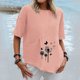 thumbnail image 2 of Blusa con bolsillo y estampado de solapa con botones de manga larga informal para mujer Pompotops hfajkhk137078, 2 of 4