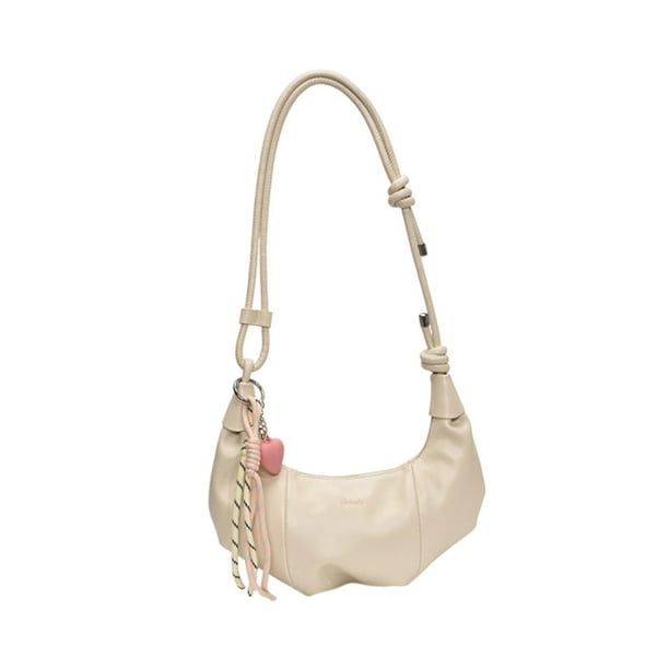 Bolso de hombro para mujer, estilo francés, regalo de San Valentín, bolso de mano para cumpleaños callejeros. Blanco