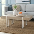 thumbnail image 2 of SAFAVIEH Aberton Modern Coffee Table, Natural/White (43.3 in. W x 23.6 in. D x 15.7 in. H), 2 of 9