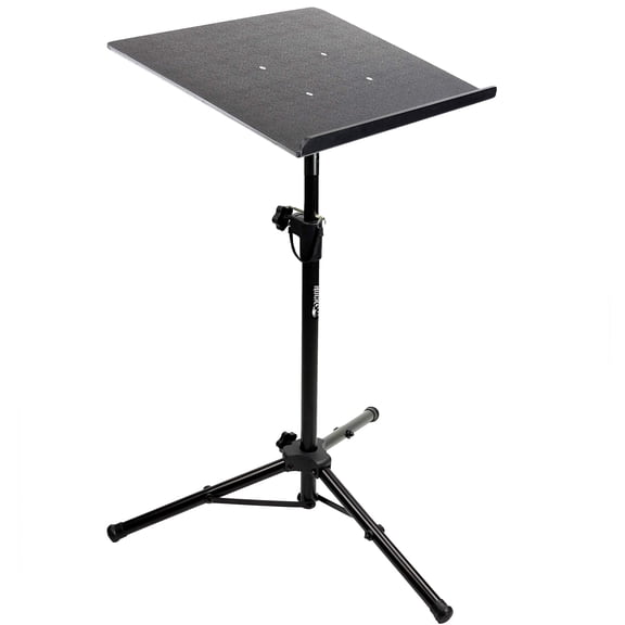 RockJam Tripod Laptop Stand, Projector Stand, & DJ Rack. 20" x 16" Plate & Adjustable Height 25" to 44"