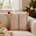 thumbnail image 6 of Christmas Pillows Vintage Throw Pillow with Insert Soft & Pom Pom Corner for Sofa Couch Living Room Bedroom Armchair Christmas Decorations by MPOISVA, 6 of 7