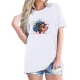 thumbnail image 2 of Camisetas de Manga Corta para las Mujeres Día de la Independencia Impresión Básica Camiseta de Verano, Cuello Redondo Casual Camiseta Blusa, 2 of 4