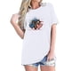 thumbnail image 2 of Camisetas de Manga Corta para las Mujeres Día de la Independencia Impresión Básica Camiseta de Verano, Cuello Redondo Casual Camiseta Blusa, 2 of 4