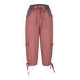 thumbnail image 6 of Bovemsi Casual Pants for Women Summer Multi Pocket Trousers Outdoor Sports Cropped Overalls Thin Loose Cargo Shorts for Travel, 6 of 7