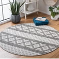 thumbnail image 2 of SAFAVIEH Vermont Chelsea Striped Area Rug, 6' x 6' Round, Ivory/Dark Grey, 2 of 8