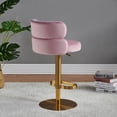 thumbnail image 5 of LUXMOD Bar Stools Modern Adjustable BarStools in Velvet Fabric Counter Height Stools Back Bar Chairs 360° Swivel Stool, 5 of 7