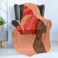 thumbnail image 4 of African Soft Flannel Fleece Throw Blanket, Exotic Young Native Girl with Traditional Turban Folk Art, Cozy Plush for Indoor and Outdoor Use, 70" x 90", Chocolate Salmon, by Ambesonne, 4 of 5
