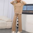 thumbnail image 5 of YABCSAZ Women's Sweater Sets Oversize Long Sleeve Creawneck Striped Knitted Top Shirts and Long Pants 2 Piece Outfits Loungewear Casual Loose Soft Sweater Sets 2024 Christmas Gifts for Women, 5 of 5