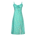 thumbnail image 2 of drppepioner Robe d'Été Mode Femme Camisole Sans Manches Col en V Imprimé Floral Robe Fendue de Plage, 2 of 8