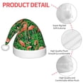 thumbnail image 4 of Fuzoiu Flamingo Print Santa Hat Christmas Hat for kids,Santa Hats with Pompom, Unisex Xmas Holiday Hat for Christmas New Year Festive Party Supplies, 4 of 6