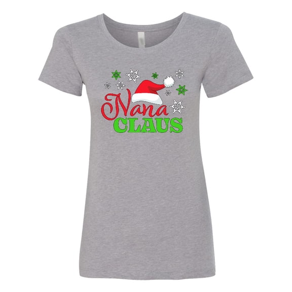 Inktastic Nana Claus with Christmas Santa Hat and Snowflakes Women's T-Shirt