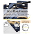 thumbnail image 6 of Marble Blackout Curtains, Light Blocking Print Window Curtains, Navy Blue Modern Abstract Gold Gradual Art Thermal Insulated Window Drapes for Living Room Kitchen Cafe 2 Panels, 84"W x 63"L, 6 of 9