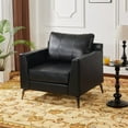 thumbnail image 6 of MCombo Modern Accent Chair, Faux Leather Upholstered Lounge Armchair, Single Sofa Chairs for Living Room Office, 6 of 9