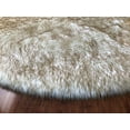 thumbnail image 2 of Soho Luxurious Faux Sheepskin Oval Shape White with Brown Tips Shag Area Rug, 2 of 5