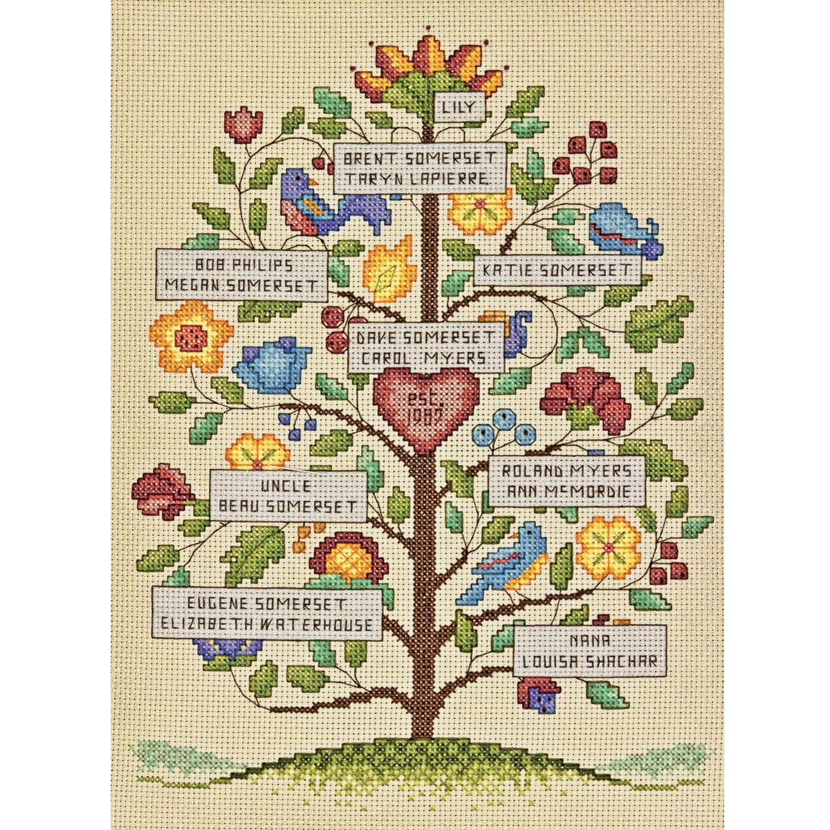 Tree of Life, Tapestry, Wall-hanging, Kit, Needlepoint, Counted Cross  Stitch, Gem Stones, Embroidery, Needlework, Phoenix, Oak, Acorn, Rowan -   Israel