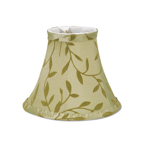 6 Sage w/Felt Leaves Fabric Chandelier Lamp Shade Green Living Room Traditional 
