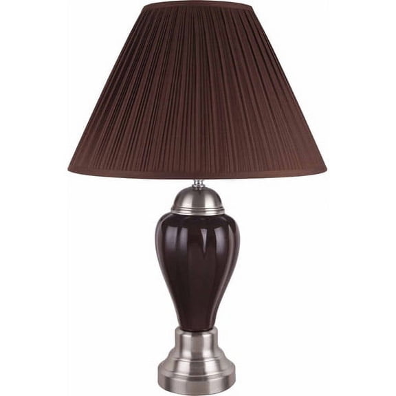 Silver/Ivory Ceramic Table Lamp, 27"
