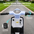 thumbnail image 2 of Track Seven 24V Kids Electric Motorcycle, 250W Brushless Motor Ride-on Scooter Moped for Boys Girls Ages 8+, 12" Pneumatic Tires, Bluetooth, Max 10 Mph, Bonus Storage Cover, Blue, 2 of 9