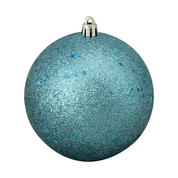 Northlight 4" Shatterproof Holographic Glitter Christmas Ball Ornament - Turquoise