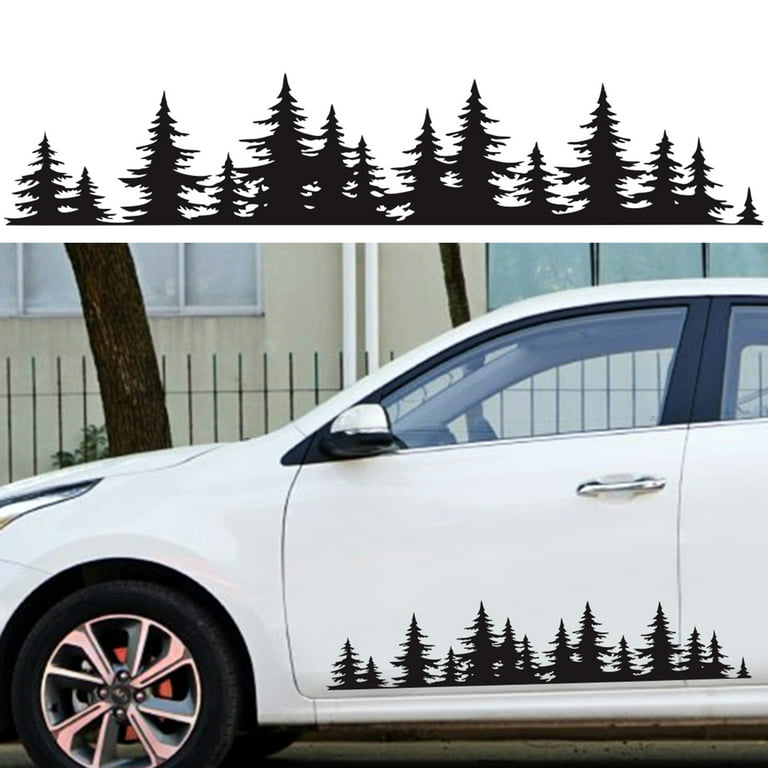 Pine Tree Forest Stickers for Car, 7 inch Premium Graphic Auto Body Decals, Forest Logo Badge DIY Stickers for Trunk Tailgate Emblem, Car
