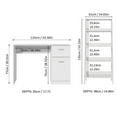 thumbnail image 3 of Madesa 2-Piece Home Office & Study Furniture Set: 43" Compact Computer Desk with Storage and Drawer + 24" 5-Tier Ladder Shelf for Pantry, Books, & Utilities – White, 3 of 7