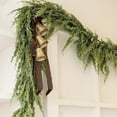 thumbnail image 3 of Artificial Needle Leaf Rattan Christmas Garland 68.9-Inch Green PVC Wreath Indoor Outdoor Mantel Tabletop Porch Holiday Decorations, 3 of 10