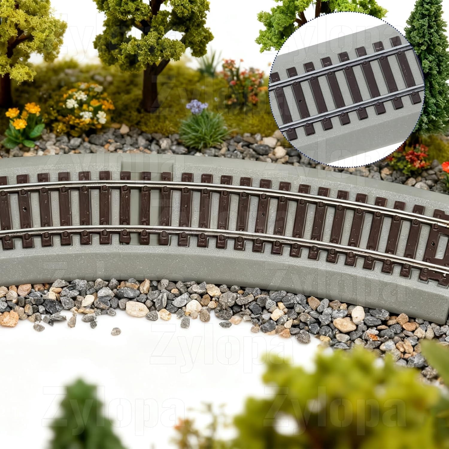 HO Scale Nickel Silver Track with Wood Ties – Set of 4 Realistic Model Railroad Tracks- R4 66701