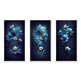 thumbnail image 2 of Designart "Chinese Blue and White Floral Pattern I" Floral Framed Wall Art Set Of 3 - Blue Traditional Frame Canvas Set For Living Room Decor, 2 of 6