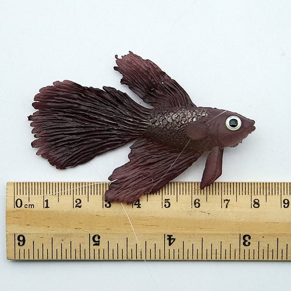 WRITWAA Coffee Color Glowing Betta Aquarium Decor with Silicone Floating Detail