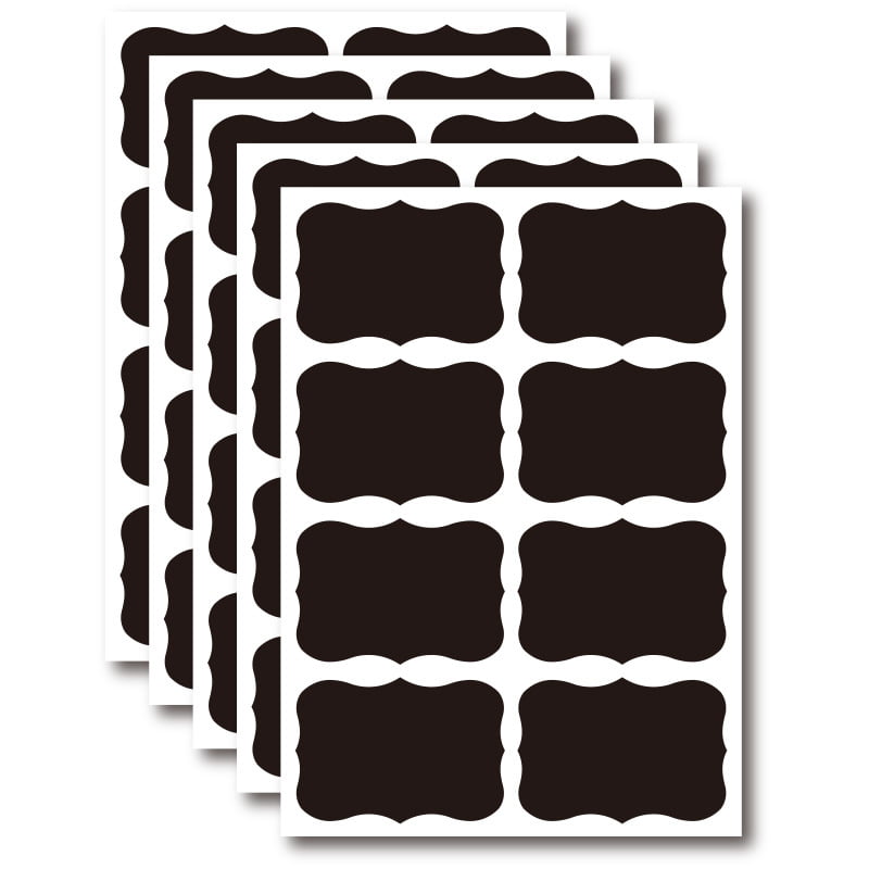Storage Tools-2 Shapes 80 Pcs Chalkboard Labels Reusable Blackboard Stickers Waterproof Label Stickers for Kitchen Jars 
