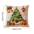thumbnail image 3 of Cinvoph 18"x18" Embroidered Christmas Throw Pillow Covers Linen Festive Xmas New Year Holiday Decorative Pillow Cases for Couch Sofa Bed Chair Living Room Party Winter Home Decoration, 3 of 6
