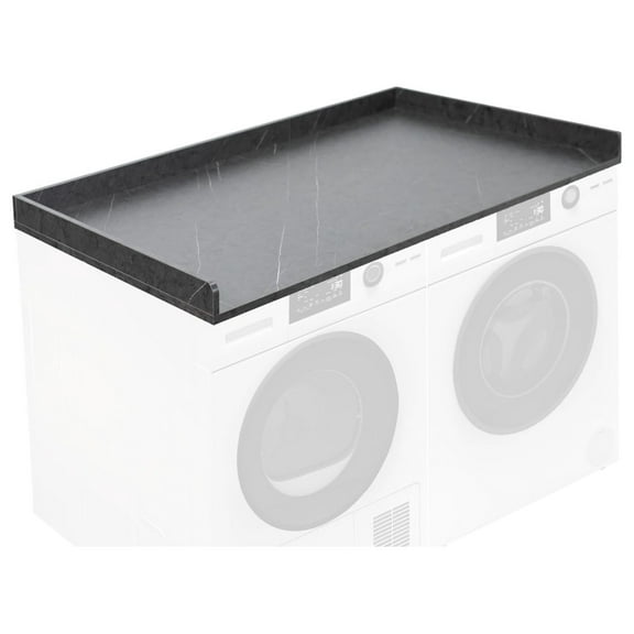Washer Dryer 54 inch Countertop with Safety Ledge for Laundry Room Organization, Black Marble Pattern, LF-WDCT1BM