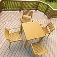 thumbnail image 1 of Compamia Artemis 5 Piece Square Resin Patio Dining Set in Teak Brown, 1 of 3