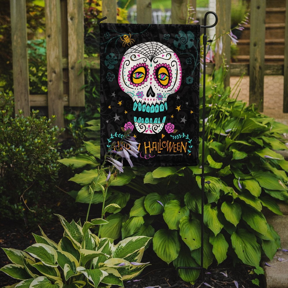 Carolines Treasures VHA3035GF Happy Halloween Day of the Dead Flag Garden Size  Small multicolor