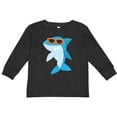 thumbnail image 3 of Inktastic Cool Shark, Shark Wearing Sunglasses, Cute Shark Boys or Girls Long Sleeve Toddler T-Shirt, 3 of 5