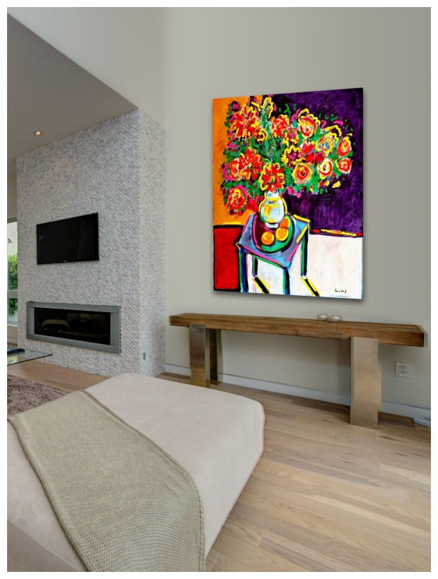 Marmont Hill "Bouquet Rouge" by Wayne Ensrud Painting Print on Canvas