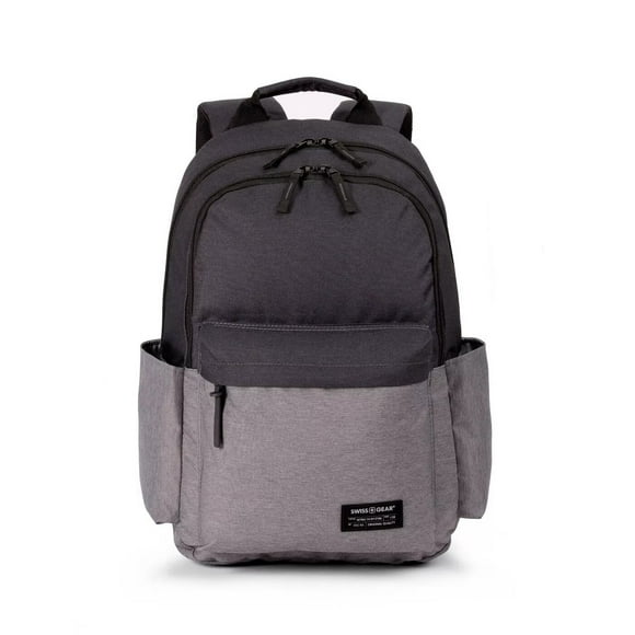 SWISSGEAR Sac à Dos de Jour avec Bretelles Rembourrées et Panneau Arrière à Circulation d'Air Rembourré, 18 Pouces, Noir/gris