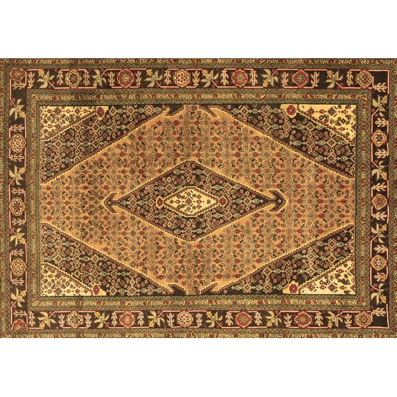 Ahgly Company Indoor Rectangle Medallion Brown Traditional Area Rugs, 5' x 7'