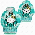 thumbnail image 3 of Chandail à Capuchon pour Femmes Mignon Kawaii Hello Kitty à Imprimé, Chandails Vintage Humoristiques, Dessin Animé, Femmes Imprimé, Printemps Automne, Chandail pour Homme, 3 of 7