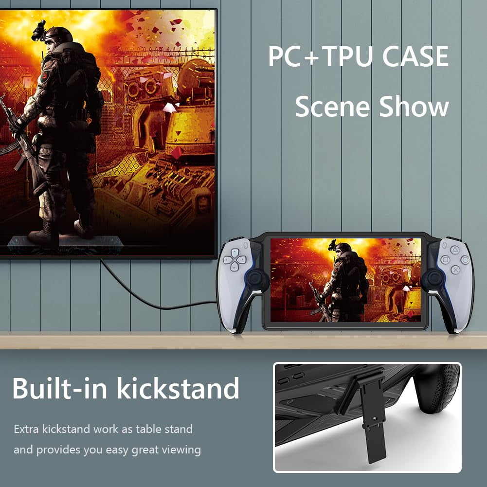 Hard Carrying Case Compatible with Playstation Portal, EVA Portable Travel Case for PS 5 Portal Accessories, Tempered Glass Screen Protector, Protective Cover, Hard Shell Protective Bag (Set A)