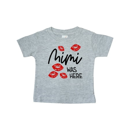 

Inktastic Mimi Was Here Red Kisses Gift Baby Boy or Baby Girl T-Shirt