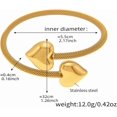 thumbnail image 6 of Double Heart Bangle Bracelet for Women Stainless Steel Thick Love Hearts Chunky Wrap Cuff Bangles Minimalist Open Mesh Bracelets Fashion Hand Jewelry, 6 of 12