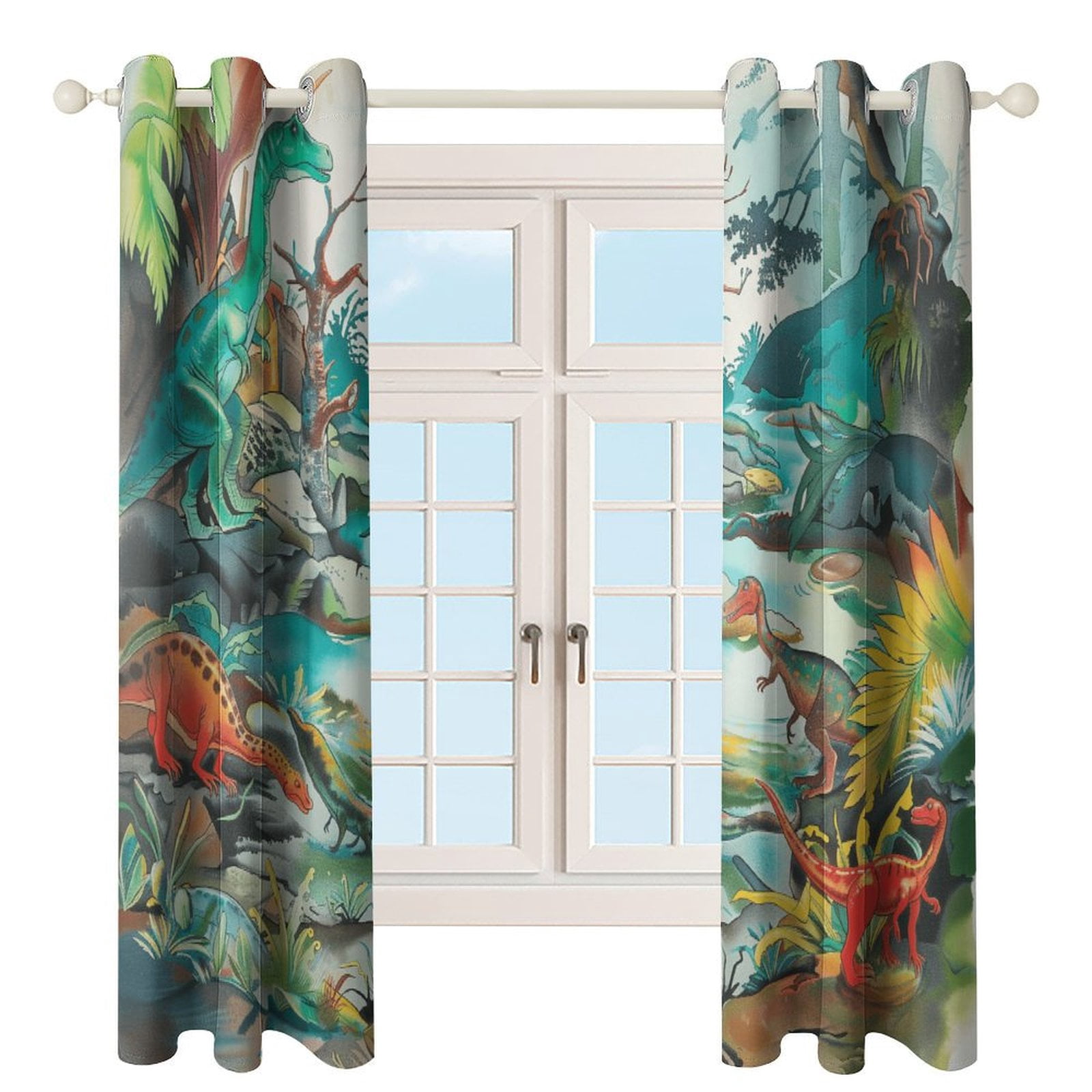 Jurassic Dinosaur Window Curtain Panels Grommet Blackout Curtains Blackout Curtains for Living Room
