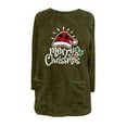 thumbnail image 2 of Patlollav Gifts for Women Christmas Tops,Ladies Winter Tops Round-Neck Loose Pocket Warm Long Sleeve Blouse, 2 of 6