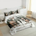 thumbnail image 4 of Manfei Kawaii Deer Snowman Bedding Comforter Set,Merry Christmas Twin Comforter Sets,Green White Brown Bedding Set For Kids,Microfiber Bedroom Decor Reversible,2-Piece, 4 of 9